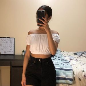 Off the shoulder crop top